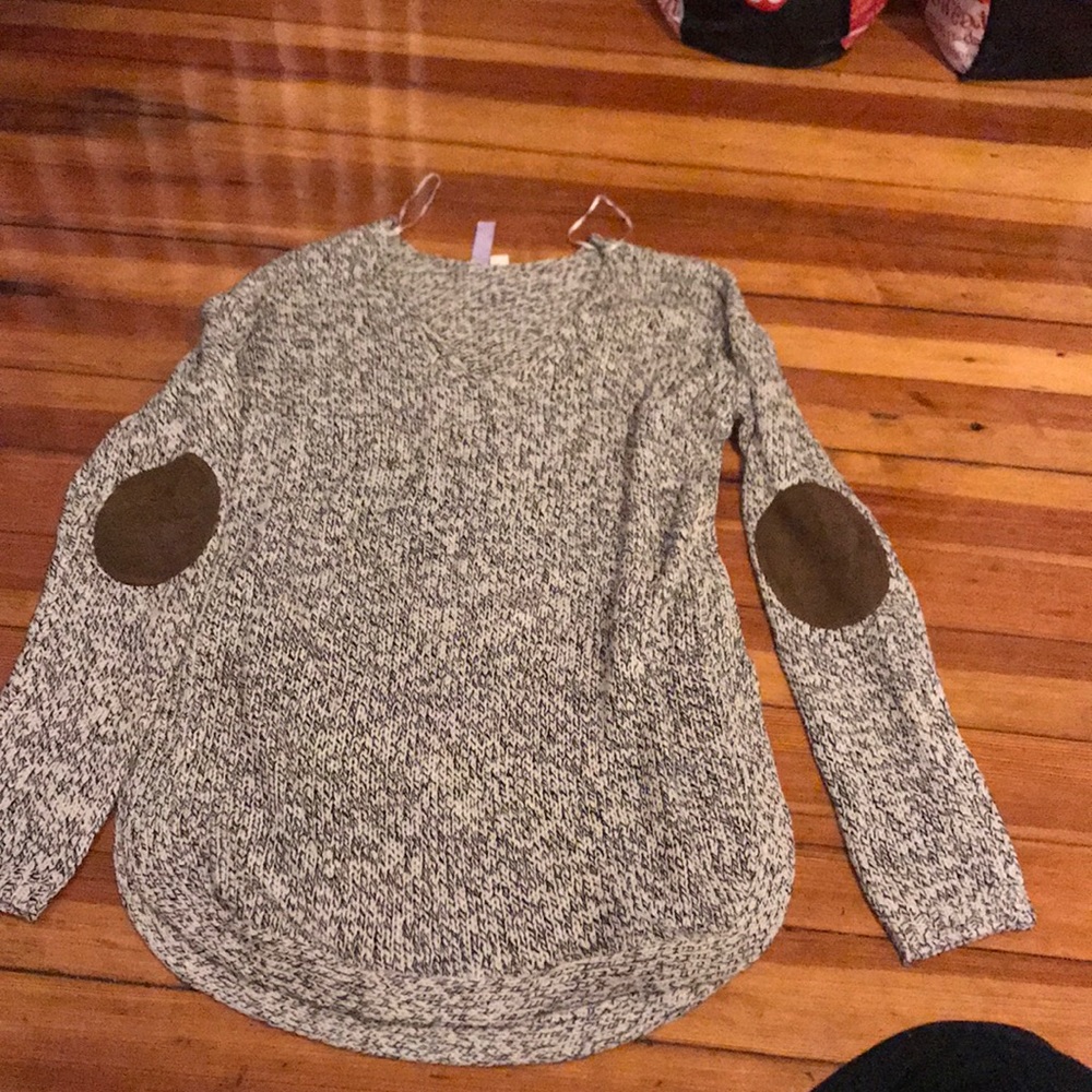 Women’s V-Neck Sweater with elbow patches